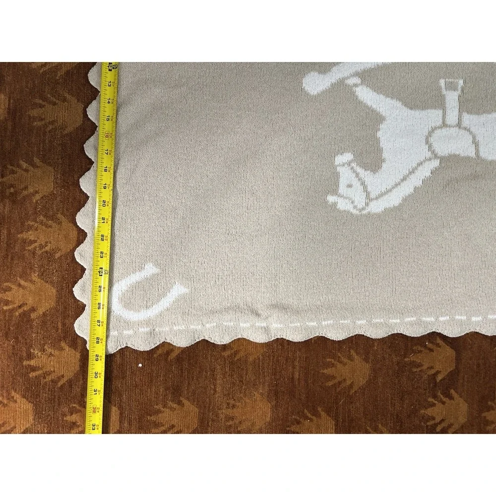 Kylie + Deena Baby Blanket 30x40 Western Cowboy Rocking‎ Horse Horseshoe Plush